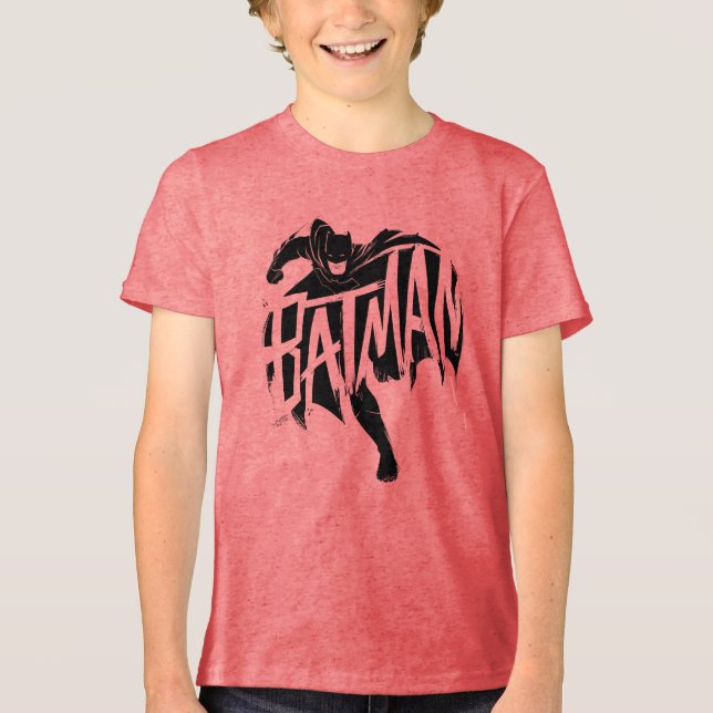 Batman Ink Brush Name Tri-Blend Shirt (Vorderseite)