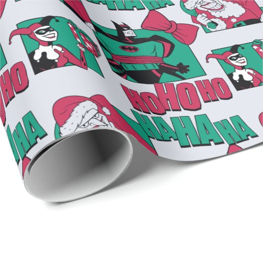 Batman | Joker Santa Pattern Geschenkpapier (Rolleneckpunkt)