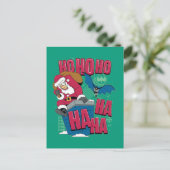 Batman | Joker Weihnachtsmann Klettersteig Kletter Feiertagspostkarte (Stehend Vorderseite)