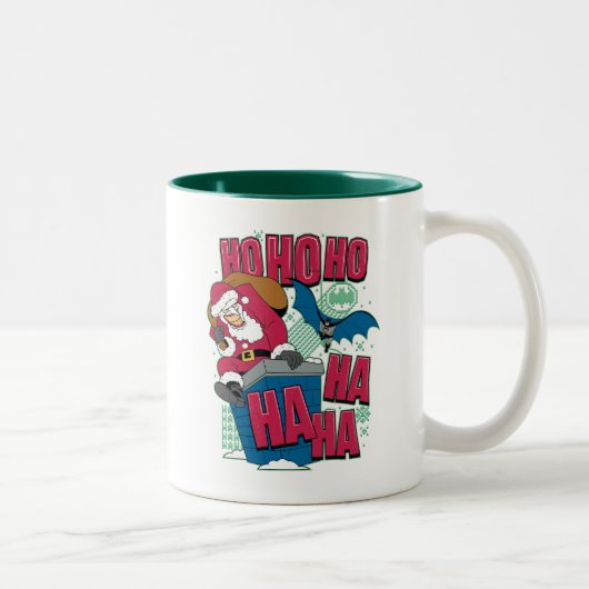 Batman | Joker Weihnachtsmann Klettersteig Kletter Zweifarbige Tasse (Rechts)