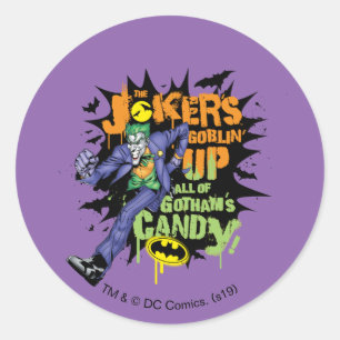 Batman   Jokers Goblin' Up Gotham's Candy Runder Aufkleber