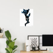 Batman Jumping Down Action Shot Poster (Heimbüro)