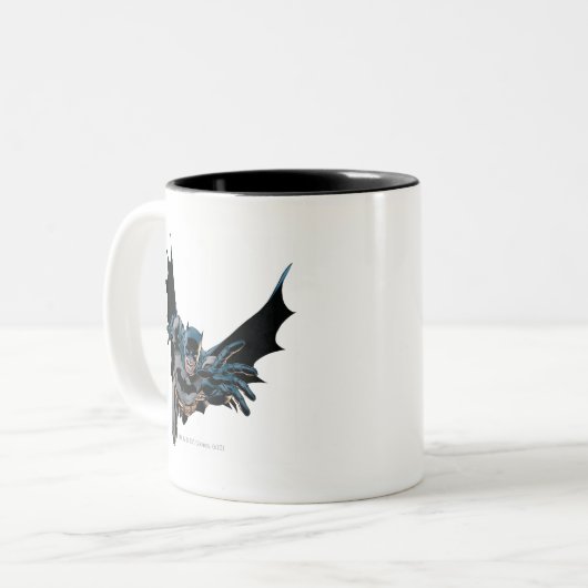 Batman Jumping Forward, Yell Zweifarbige Tasse (Vorderseite Links)