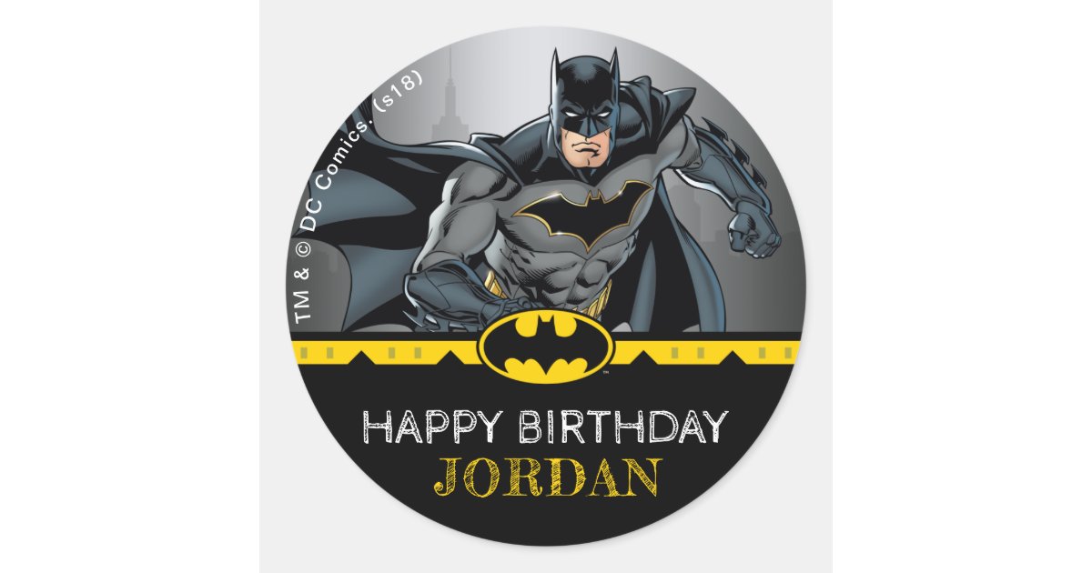 Batman Kopfkarton Zum Geburtstag Runder Aufkleber Zazzle De
