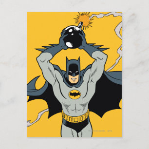 Batman läuft mit Bombe Postkarte