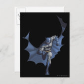 Batman läuft mit fliegendem Kap Postkarte (Vorne/Hinten)