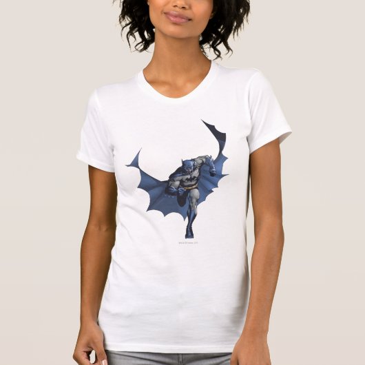 Batman läuft mit fliegendem Kap T-Shirt (Vorderseite)