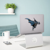 Batman läuft mit Gusto Aufkleber (Laptop auf Schreibtisch)