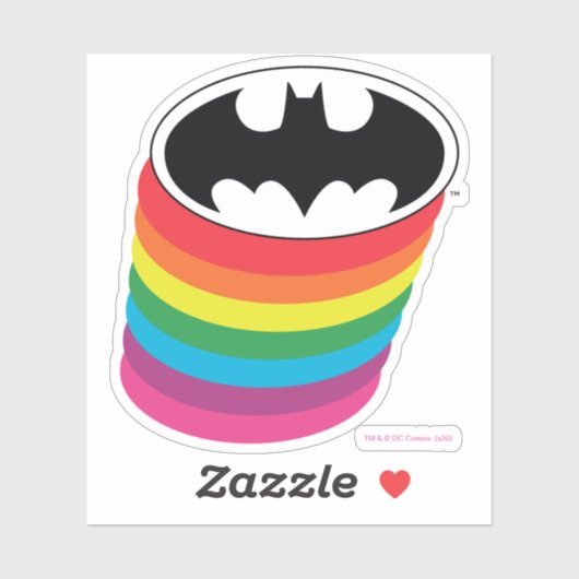 Batman Layered-Regenbogen-Logo Aufkleber (Blatt)