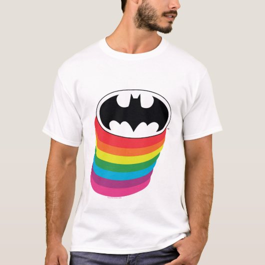 Batman-Layouts-Regenbogen-Logo T-Shirt (Vorderseite)