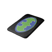 Batman | Lila und grünes Symbol Badematte (Schrägansicht)