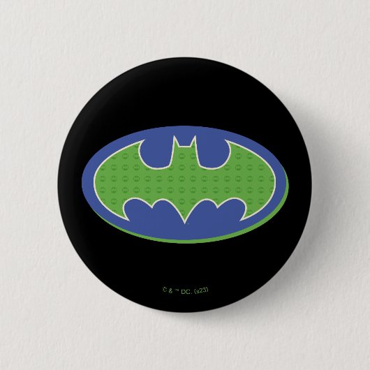 Batman | Lila und grünes Symbol Button (Vorderseite)