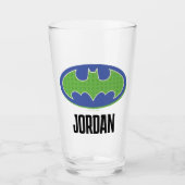 Batman | Lila und grünes Symbol Glas (Vorderseite)