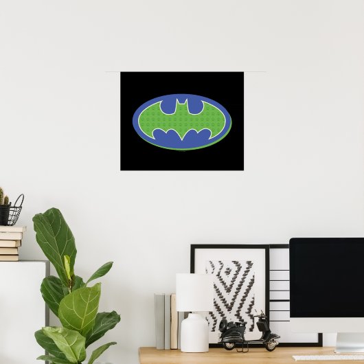 Batman | Lila und grünes Symbol Poster (Heimbüro)