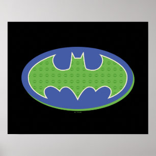 Batman   Lila und grünes Symbol Poster