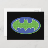 Batman | Lila und grünes Symbol Postkarte (Vorne/Hinten)