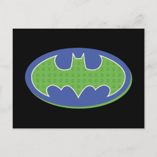 Batman   Lila und grünes Symbol Postkarte