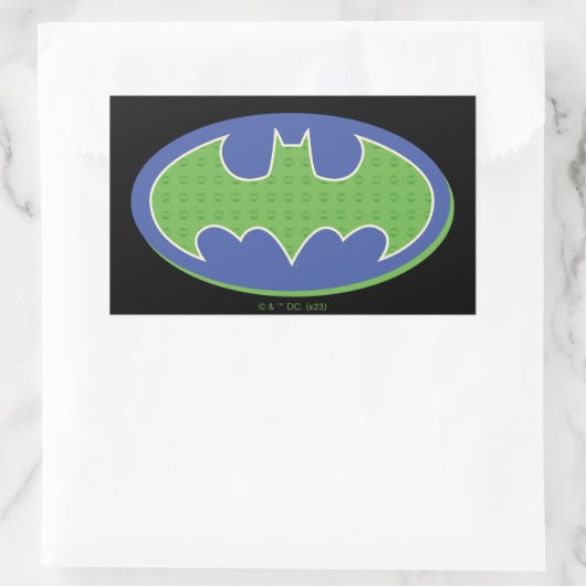 Batman | Lila und grünes Symbol Rechteckiger Aufkleber (Tasche)