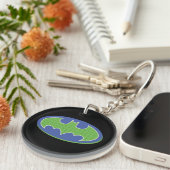 Batman | Lila und grünes Symbol Schlüsselanhänger (Vorderseite rechts)