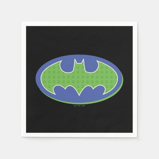 Batman | Lila und grünes Symbol Serviette (Vorderseite)