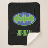 Batman | Lila und grünes Symbol Sherpadecke (Vorderseite)