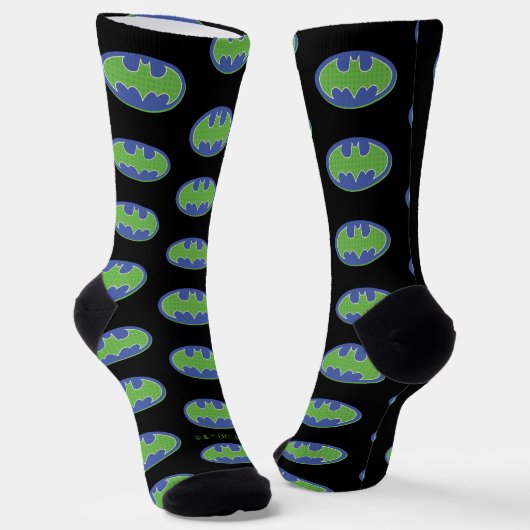 Batman | Lila und grünes Symbol Socken (Gewinkelt)