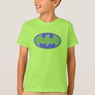 Batman Lila und grünes Symbol T-Shirt