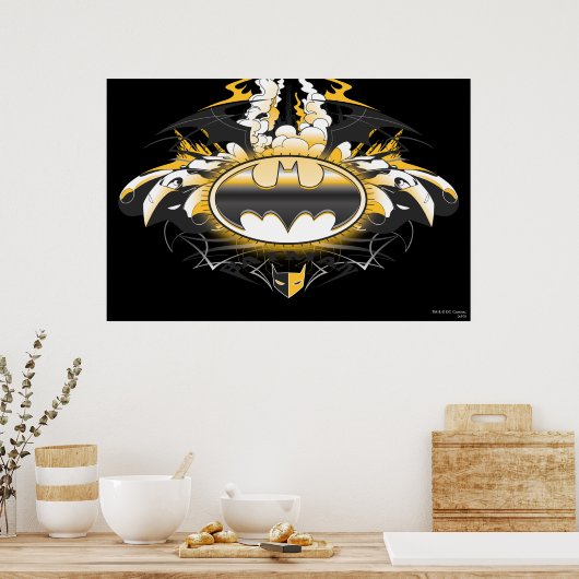 Batman-Logo mit Autos Poster (Küche)
