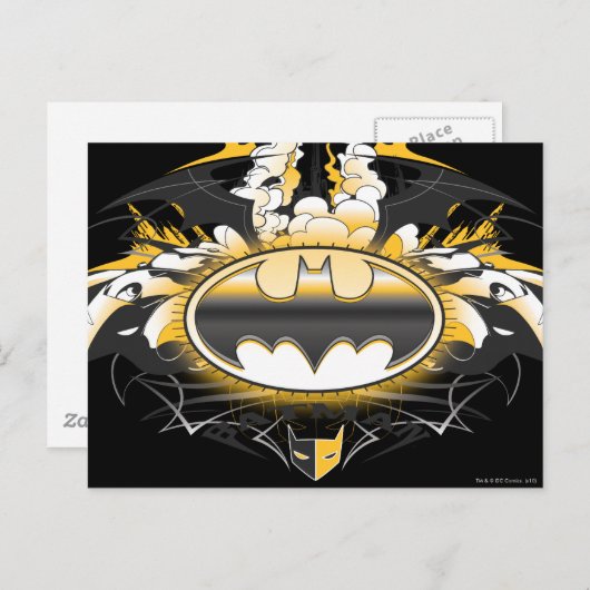 Batman-Logo mit Autos Postkarte (Vorne/Hinten)
