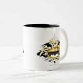 Batman-Logo mit Autos Zweifarbige Tasse (VorderseiteRechts)