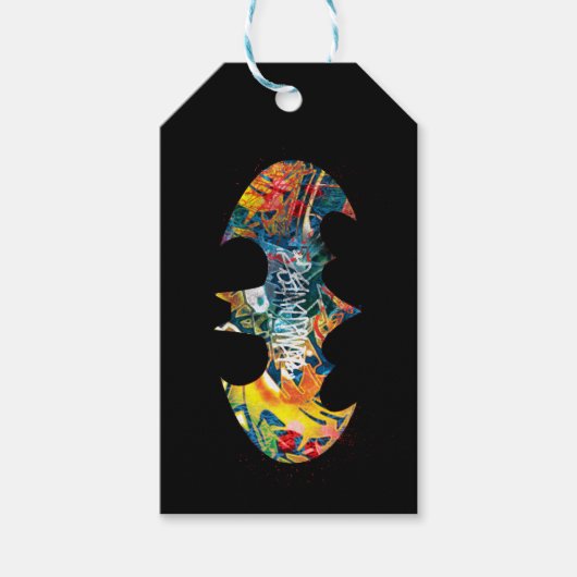 Batman Logo Neon/80er Graffiti Geschenkanhänger (Vorderseite)