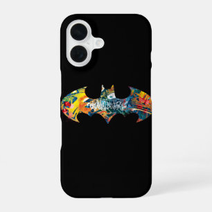 Batman Logo Neon/80er Graffiti iPhone 16 Hülle