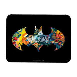 Batman Logo Neon/80er Graffiti Magnet