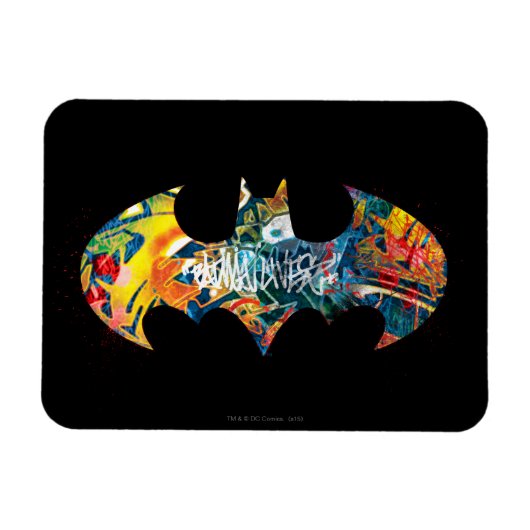 Batman Logo Neon/80er Graffiti Magnet (Horizontal)