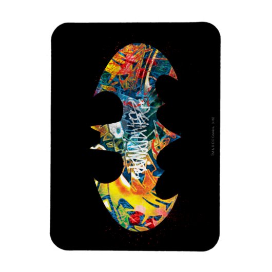 Batman Logo Neon/80er Graffiti Magnet (Vertikal)
