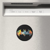 Batman Logo Neon/80er Graffiti Magnet (In Situ (Geschirrspüler))