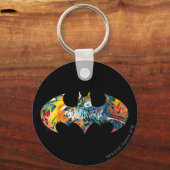 Batman Logo Neon/80er Graffiti Schlüsselanhänger (Vorderseite)