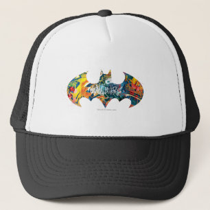 Batman Logo Neon/80er Graffiti Truckerkappe