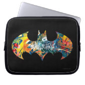 Batman Logo Neon 80's Graffiti Laptopschutzhülle (Vorderseite)