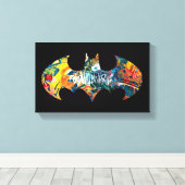 Batman Logo Neon 80's Graffiti Leinwanddruck (Insitu (Holzboden))