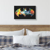 Batman Logo Neon 80's Graffiti Leinwanddruck (Insitu (Schlafzimmer))