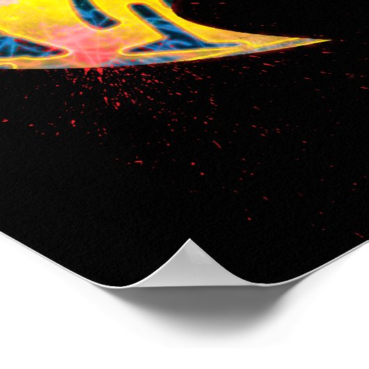 Batman Logo Neon 80's Graffiti Poster (Ecke)