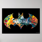 Batman Logo Neon 80's Graffiti Poster (Vorne)