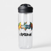 Batman Logo Neon 80's Graffiti Trinkflasche (Vorderseite)