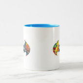 Batman Logo Neon 80's Graffiti Zweifarbige Tasse (Mittel)