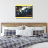 Batman mit Batmobile im Regen Leinwanddruck (Insitu (Schlafzimmer))