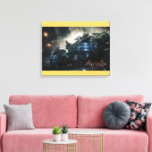 Batman mit Batmobile im Regen Leinwanddruck (Insitu (Wohnzimmer))