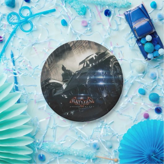 Batman mit Batmobile im Regen Pappteller (Party)