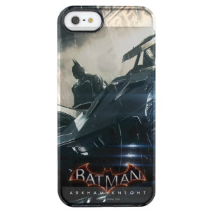 Batman mit Batmobile im Regen Durchsichtige iPhone SE/5/5s Hülle