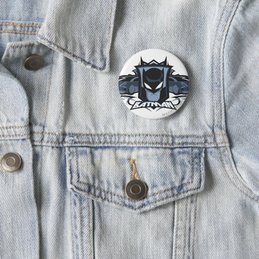 Batman mit Batmobiles Button (Beispiel)